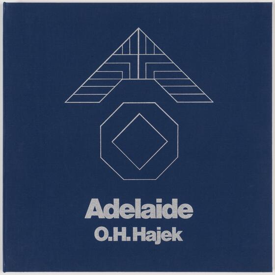 Die Abbildung zeigt die Hülle von Otto Herbert Hajeks Mappenwerk Adelaide, bestehend aus 10 Serigrafien.